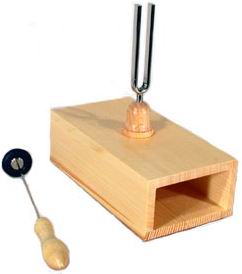 Tuning fork with resonator box small size