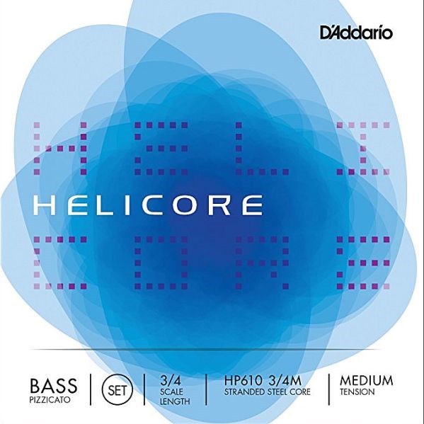 D'Addario Helicore 3/4 Bass Set, nickel/steel, Pizzicato, medium