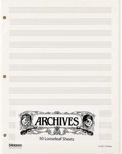 50 Loose leaf pack of 12 staff music paper