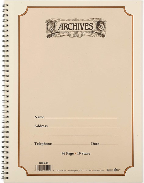 48 page 10 stave spiral bound music paper book