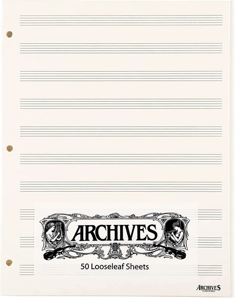 10 staves loose leaf music paper - single sheet