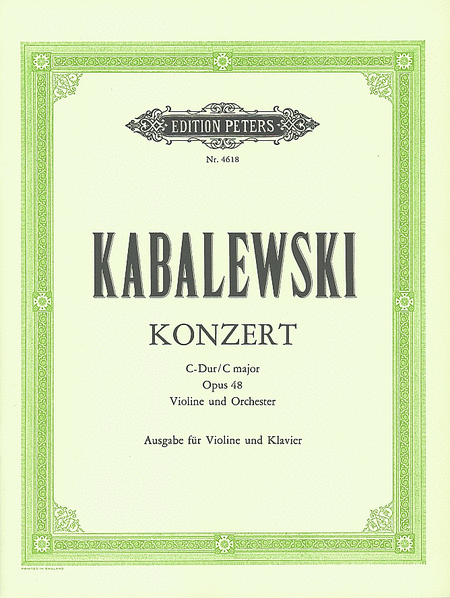 Kabalevsky Violin Concerto, Op. 48 in C Major  