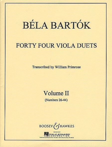 Bartok: 44 Duos for 2 Violins arranged for Viola, Vol 2