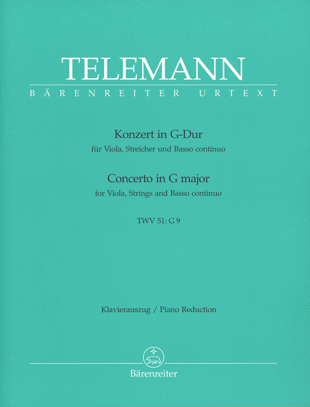 Concerto in G Major for Viola, Strings and Basso Continuo, TWV 51:G9
