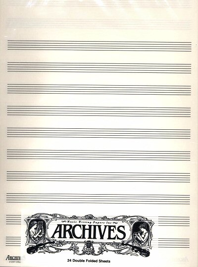 24 sheets music paper, double folded