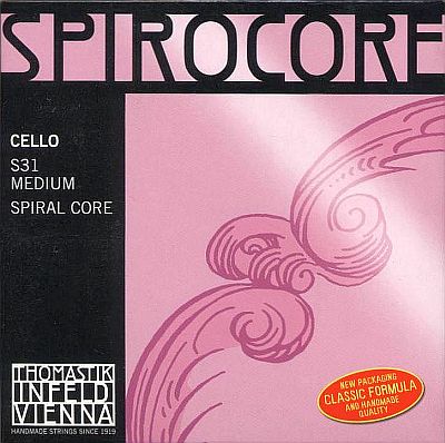 Spirocore Cello Set, Chrome/Steel, Medium